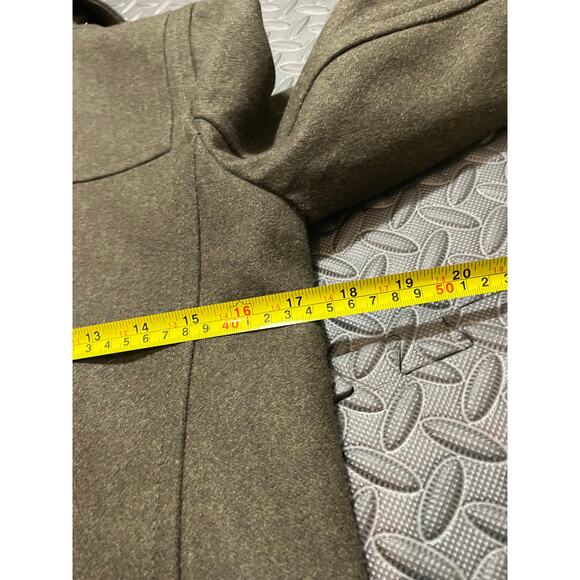 J.CREW Melton Wool Designer Italy Forest Army Green Toggle Long Coat Jacket 0 - Picture 4 of 9